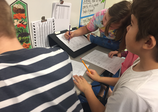 children in nutrition education class