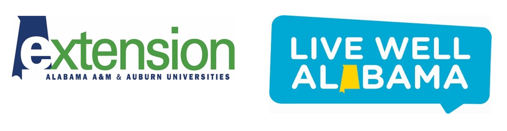 Extension Alabama A&M & Auburn Universities and Live Well Alabama logos