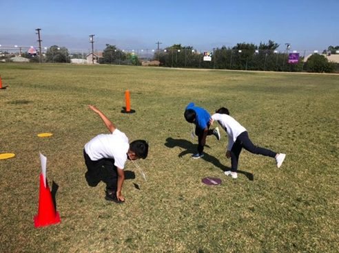 children getting exercise outside