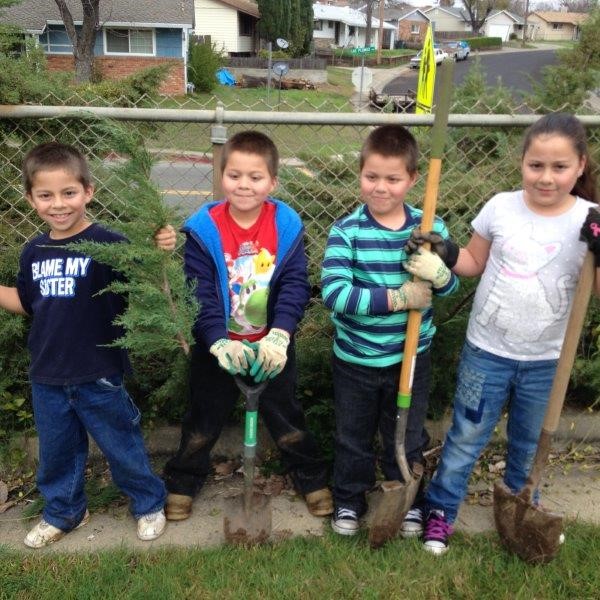 children in the garden