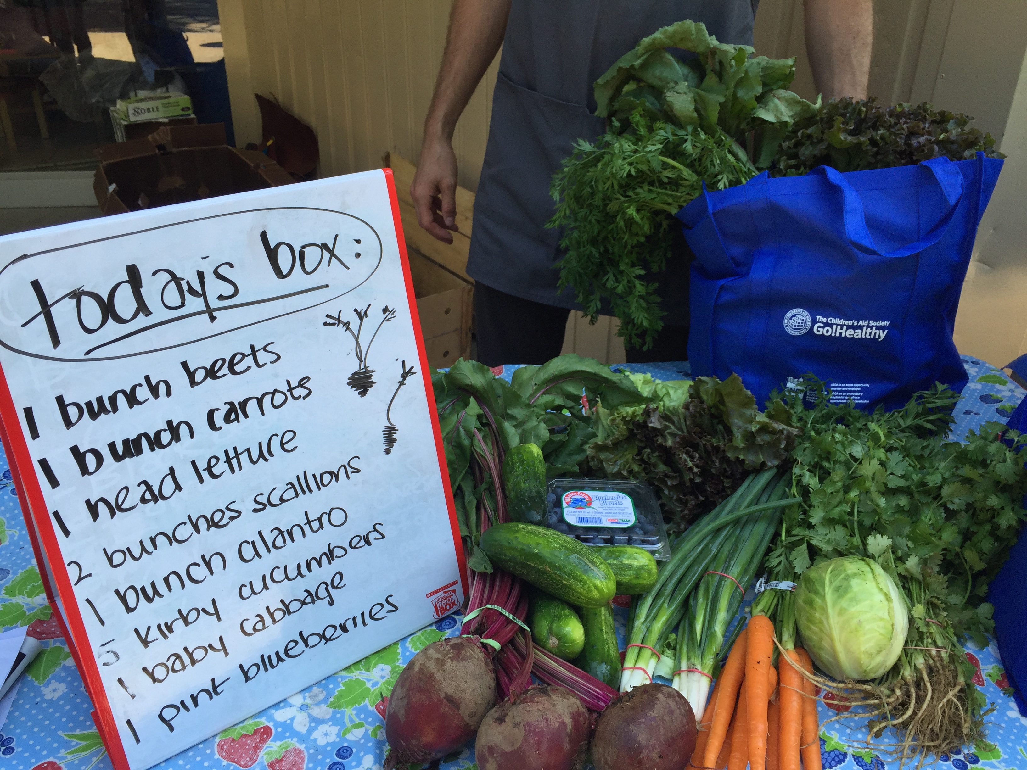 bag of fresh produce on a table