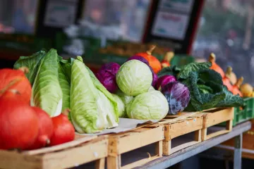 vegetables on a table