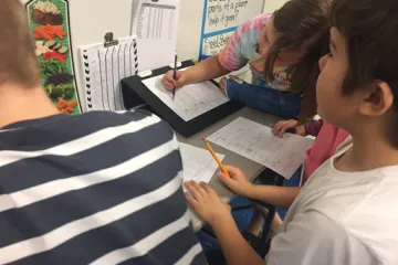 kids participating in nutrition education activity