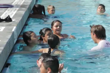 children in a pool