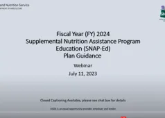 Fiscal Year (FY) 2024 Supplemental Nutrition Education Program Education (SNAP-Ed) Plan Guidance webinar July 11, 2023 screen capture